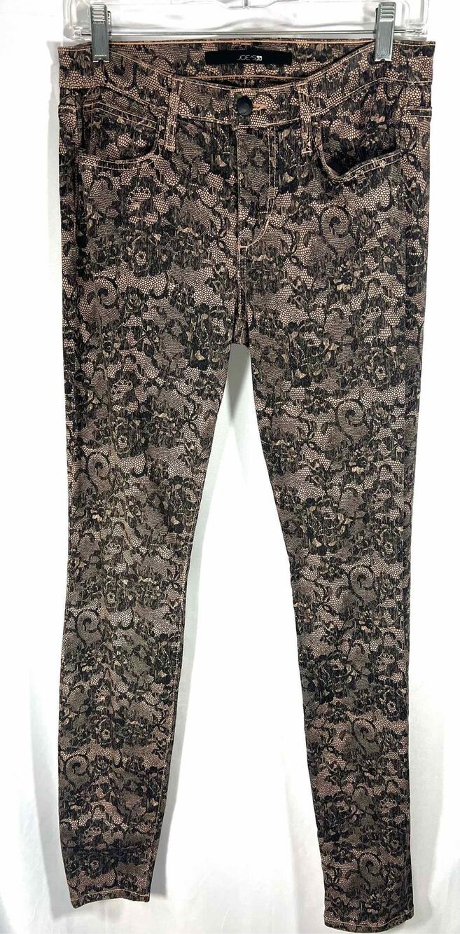 Joe's Size 28=5/6 Pink/Gray Skinny Lace Print Premium Denim Pants